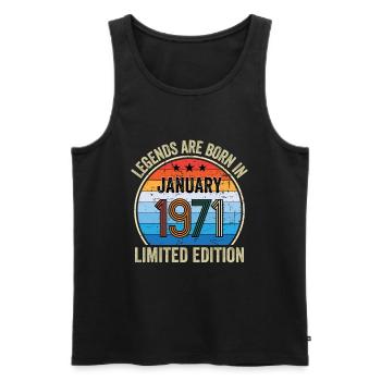 Legends Are Born In January 1971 Limited Edition - Männer Premium Bio Tank Top - Schwarz - Vorne - Michal (187cm)