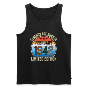 Legends Are Born In February 1942 Limited Edition - Männer Premium Bio Tank Top - Schwarz - Vorne - Michal (187cm)