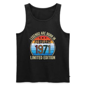 Legends Are Born In February 1971 Limited Edition - Männer Premium Bio Tank Top - Schwarz - Vorne - Michal (187cm)