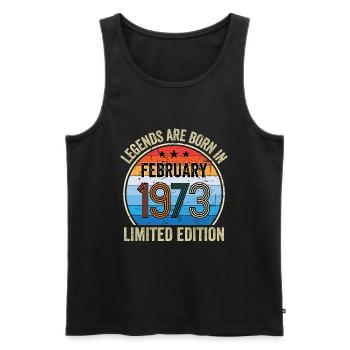Legends Are Born In February 1973 Limited Edition - Männer Premium Bio Tank Top - Schwarz - Vorne - AI Model Male 178 light (178cm)