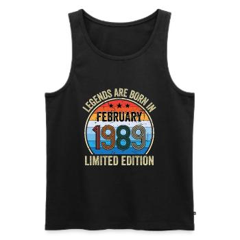 Legends Are Born In February 1989 Limited Edition - Männer Premium Bio Tank Top - Schwarz - Vorne - AI Model Male 178 light (178cm)