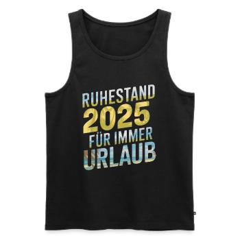 Retirement 2025 Forever Vacation - Men's Premium Organic Tank Top - black - Front - AI Model Male 178 light (178cm)