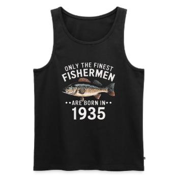 Only The Finest Fishermen Are Born In 1935 - Männer Premium Bio Tank Top - Schwarz - Vorne - Michal (187cm)