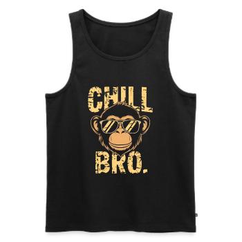 Chill Bro Cool Monkey avec lunettes de soleil - Débardeur bio Premium Homme - noir - Devant - Michal (187cm)