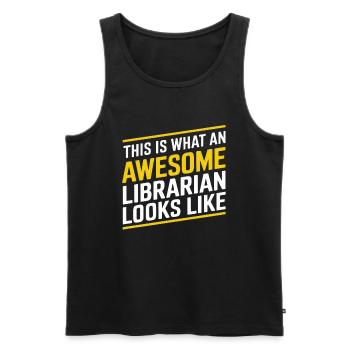This Is What An Awesome Librarian Looks Like - Men's Premium Organic Tank Top - black - Front - Michal (187cm)