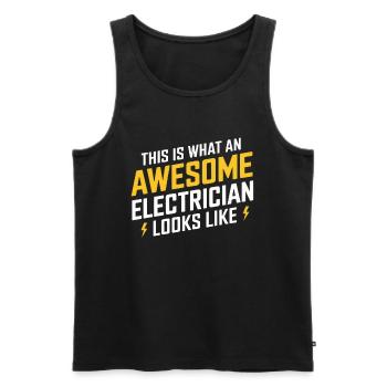 This Is What An Awesome Electrician Looks Like - Men's Premium Organic Tank Top - black - Front - Michal (187cm)