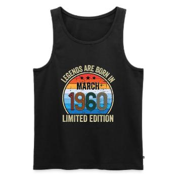 Legends Are Born In March 1960 Limited Edition - Men's Premium Organic Tank Top - black - Front - Michal (187cm)