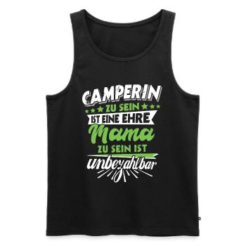 Mama camping Geschenk Muttertag Spruch camperin - Männer Premium Bio Tank Top - Schwarz - Vorne - Michal (187cm)