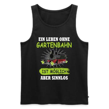 Gartenbahn Eisenbahn Garten Dampflok - Männer Premium Bio Tank Top - Schwarz - Vorne - AI Model Male 178 light (178cm)
