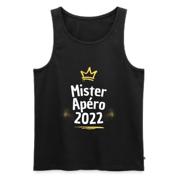 Mister apéro 2022 - Débardeur bio Premium Homme - noir - Devant - Michal (187cm)