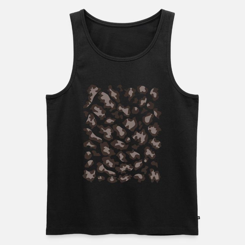 Schneeleopard Muster dunkel - Männer Premium Bio Tank Top - undefined