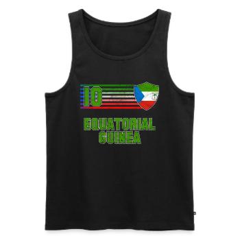 Equatorial Guinea Football Team - Men's Premium Organic Tank Top - black - Front - AI Model Male 178 light (178cm)