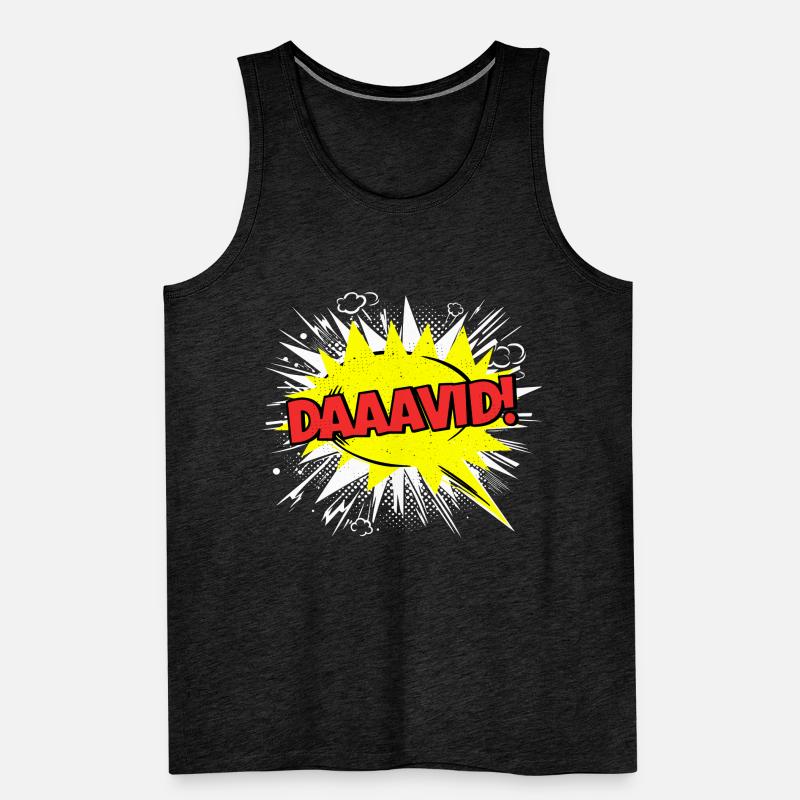David Name Funny Speech Bubble Daaavid! Men's Premium Organic Tank Top