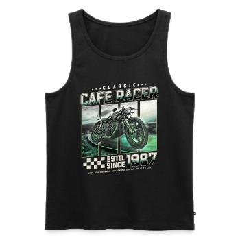 Cafe Racer built in 1987 - Men's Premium Organic Tank Top - black - Front - Michal (187cm)