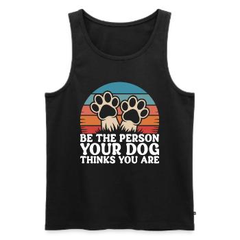 Funny Humorous Dog Quote - Men's Premium Organic Tank Top - black - Front - Michal (187cm)