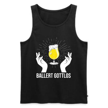 Ballert Gottlos Bier Saufen Biere Biergarten - Männer Premium Bio Tank Top - Schwarz - Vorne - Michal (187cm)