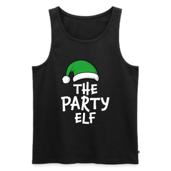 The Party Elf - Men's Premium Organic Tank Top - black - Front - AI Model Male 178 light (178cm)