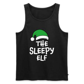 The Sleepy Elf - Men's Premium Organic Tank Top - black - Front - AI Model Male 178 light (178cm)