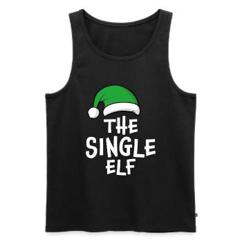 The Single Elf - Men's Premium Organic Tank Top - black - Front - AI Model Male 178 light (178cm)