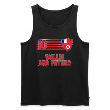 Équipe de Wallis-et-Futuna de football - Débardeur bio Premium Homme - noir - Devant - AI Model Male 178 light (178cm)