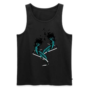 Feathers Mystical Magical Fantasy Nature Birds - Men's Premium Organic Tank Top - black - Front - AI Model Male 178 light (178cm)