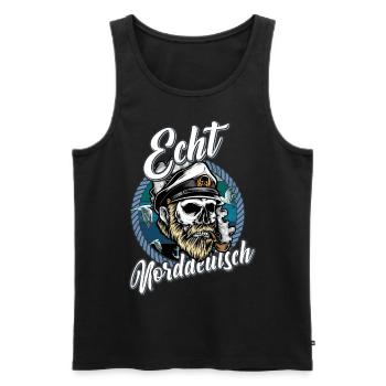 Echt Norddeutsch Shirt bedruckt - Männer Premium Bio Tank Top - Schwarz - Vorne - Michal (187cm)