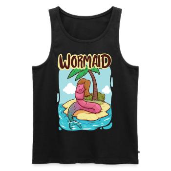 Wormaid - The worm who became a mermaid - Men's Premium Organic Tank Top - black - Front - AI Model Male 178 light (178cm)