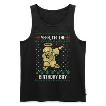 Dabbing jesus christ ugly christmas xmas - Men's Premium Organic Tank Top - black - Front - AI Model Male 178 light (178cm)