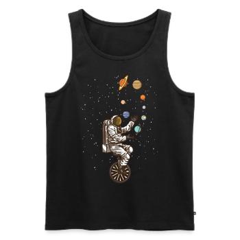 Drôle de cirque astronaute - Débardeur bio Premium Homme - noir - Devant - AI Model Male 178 light (178cm)