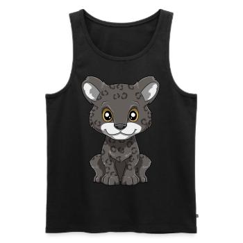 Niedlicher Baby Panther - Männer Premium Bio Tank Top - Schwarz - Vorne - AI Model Male 178 light (178cm)