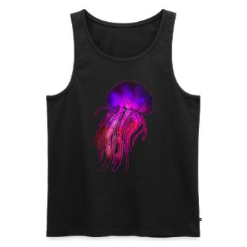 Qualle - Männer Premium Bio Tank Top - Schwarz - Vorne - AI Model Male 178 light (178cm)