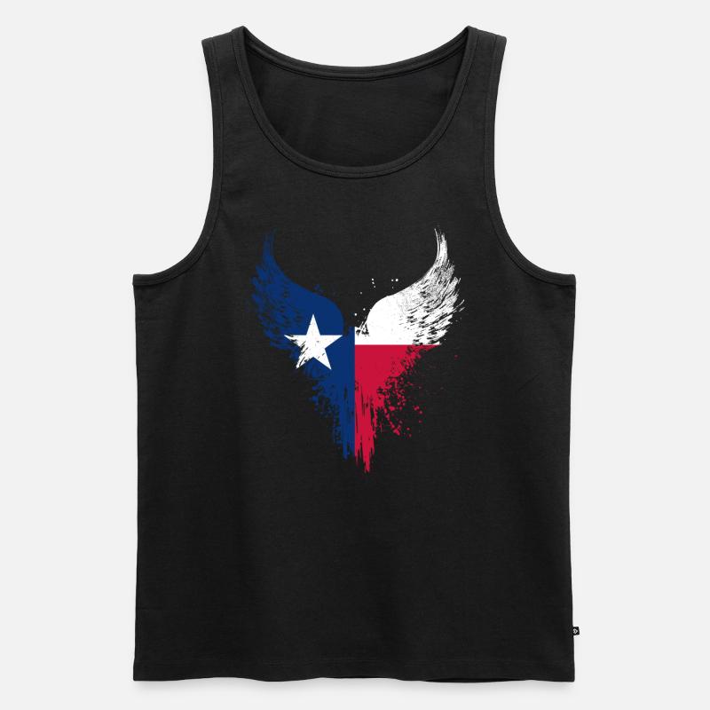 Texas Flagge - Männer Premium Bio Tank Top - Schwarz