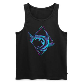 Hammerhai - Männer Premium Bio Tank Top - Schwarz - Vorne - Michal (187cm)