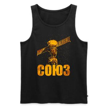 Soyuz Spacecraft Soviet Union - Men's Premium Organic Tank Top - black - Front - AI Model Male 178 light (178cm)