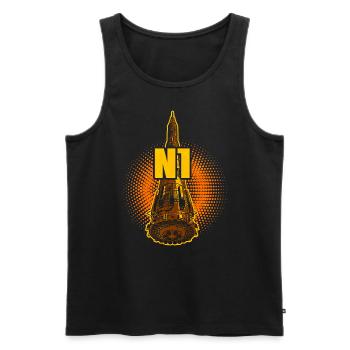 N1 Rocket Soviet Union - Men's Premium Organic Tank Top - black - Front - AI Model Male 178 light (178cm)
