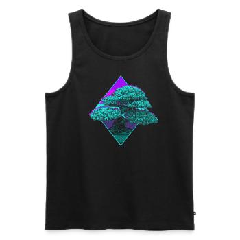 Bonsai Baum - Männer Premium Bio Tank Top - Schwarz - Vorne - Michal (187cm)