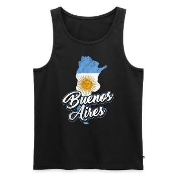 Buenos Aires Argentine - Débardeur bio Premium Homme - noir - Devant - AI Model Male 178 light (178cm)