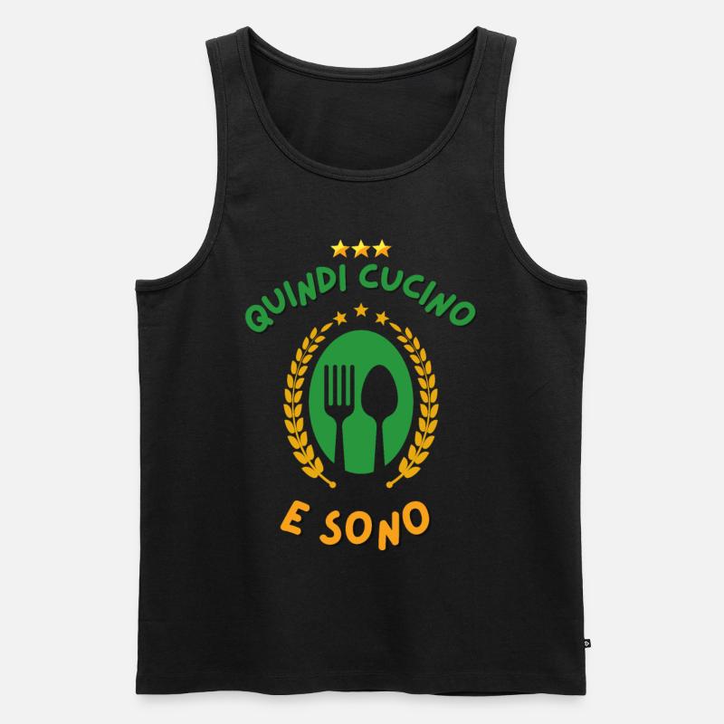 ALSO KOCHE ICH UND BIN - Männer Premium Bio Tank Top - Schwarz