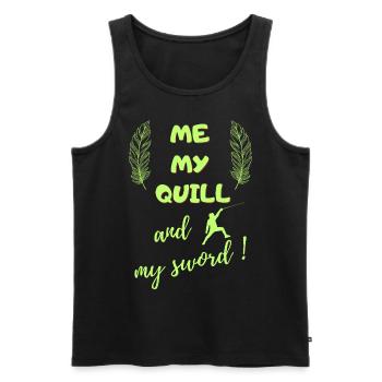 me my quill and my sword - Men's Premium Organic Tank Top - black - Front - Michal (187cm)