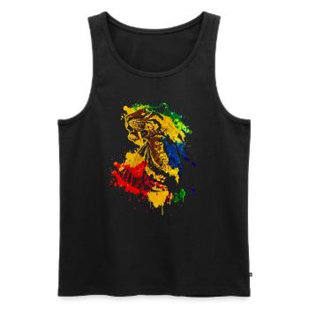 Säbelzahntiger - Männer Premium Bio Tank Top - Schwarz - Vorne - AI Model Male 178 light (178cm)