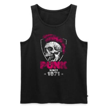 Punk since 1971 - Men's Premium Organic Tank Top - black - Front - AI Model Male 178 light (178cm)