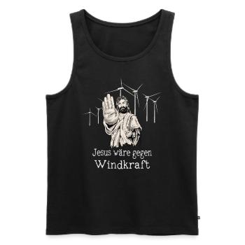 Jesus wäre gegen Windkraft - Männer Premium Bio Tank Top - Schwarz - Vorne - Michal (187cm)