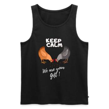 keep calm we are your gift - Débardeur bio Premium Homme - noir - Devant - Michal (187cm)