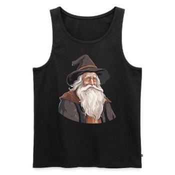 The White Wizard - Men's Premium Organic Tank Top - black - Front - Michal (187cm)