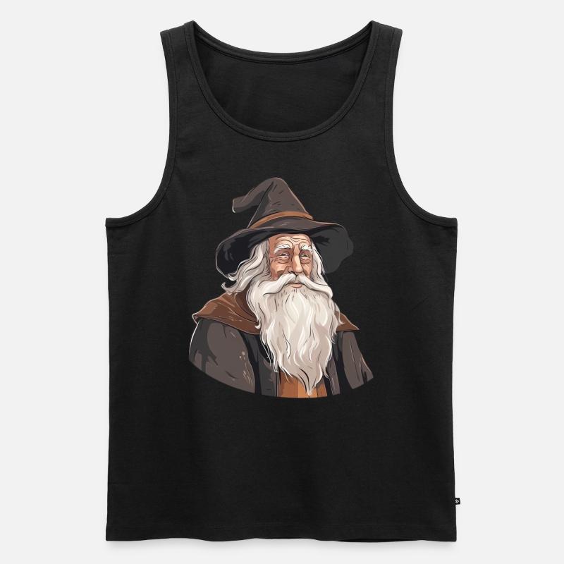 Der weiße Zauberer - Männer Premium Bio Tank Top - Schwarz