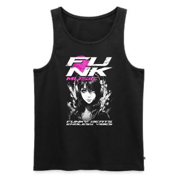 Funk Music - Men's Premium Organic Tank Top - black - Front - AI Model Male 178 light (178cm)