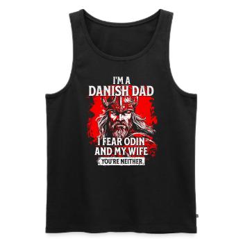 Père danois - Drôle de dicton - Débardeur bio Premium Homme - noir - Devant - Michal (187cm)