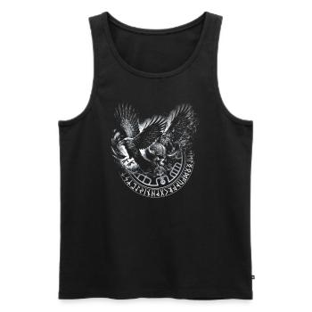 Corbeau du Valhalla Corbeaux Runes d’Odin Boussole nordique - Débardeur bio Premium Homme - noir - Devant - Michal (187cm)