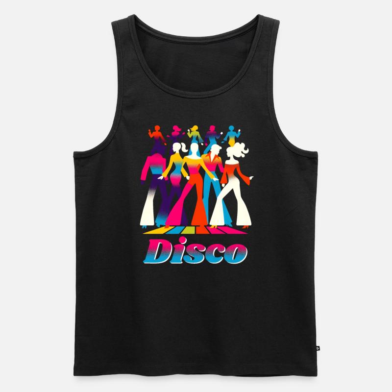 Disco Musik - Männer Premium Bio Tank Top - Schwarz