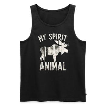 Moose - Mon animal de l’âme - Débardeur bio Premium Homme - noir - Devant - Michal (187cm)